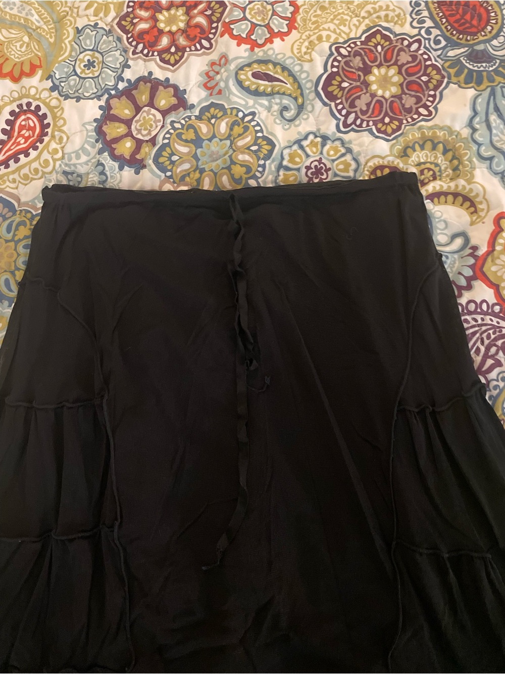 Black Tiered Maxi Skirt - Women
